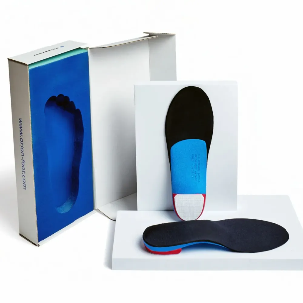 Pain relief custom insoles from Orion Foot providing comfort and alignment for standing all day