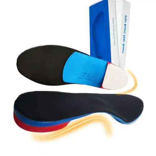 Custom orthotic insoles for flat feet with arch support and heel stabilization